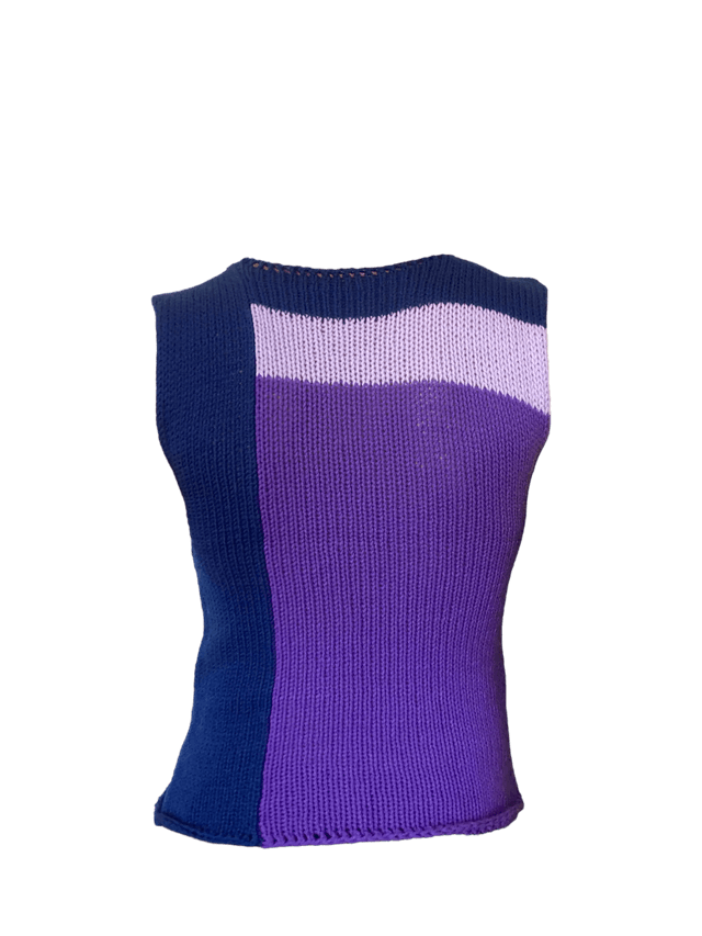 Top long violet bleu marine 
