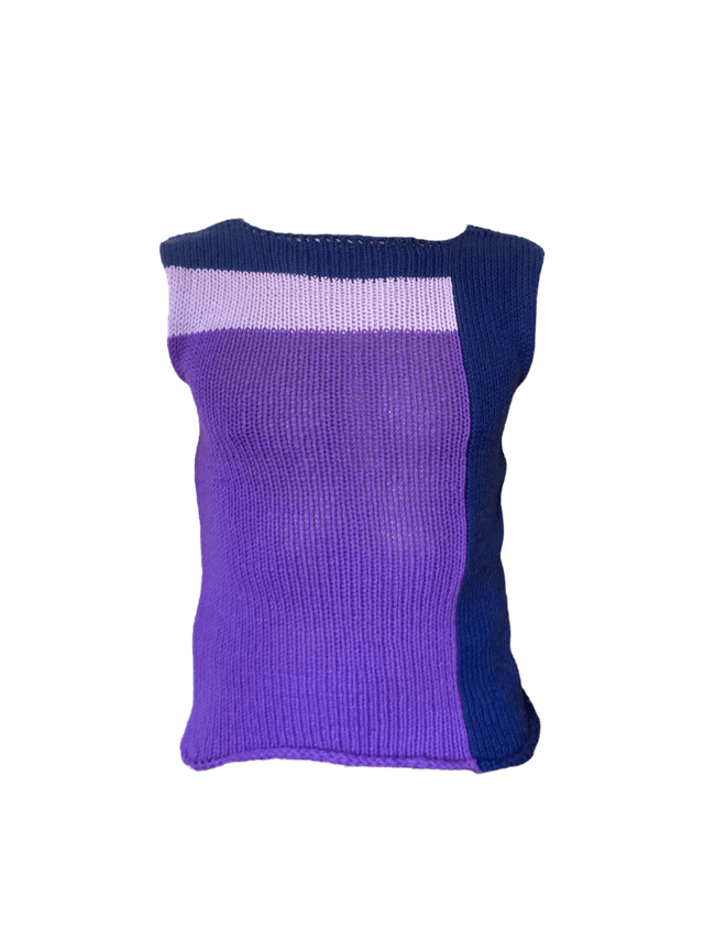 Top long violet bleu marine 