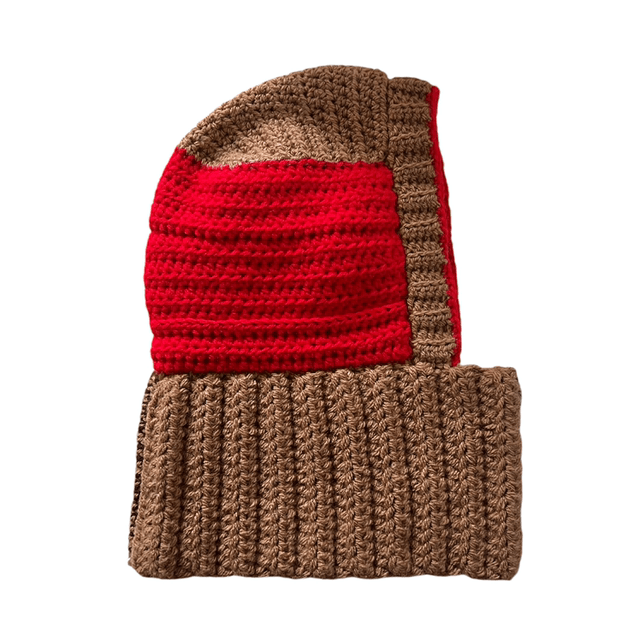 Balaclava rouge et marron