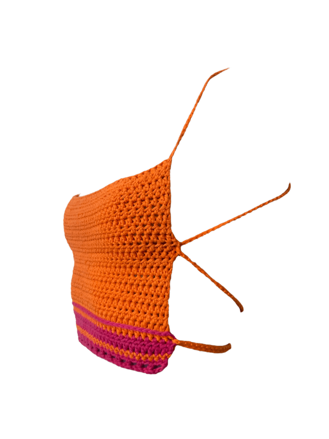 Top dos nu orange et rose