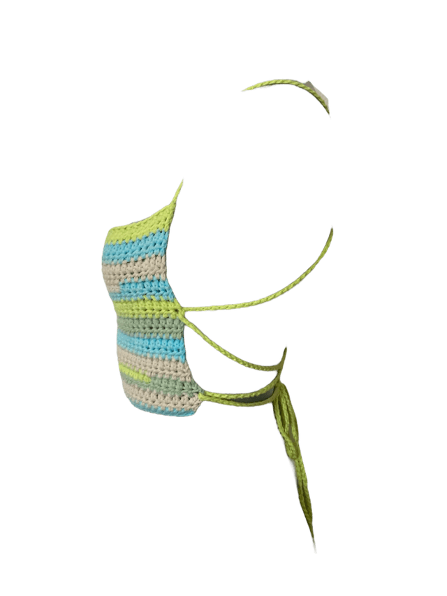 Top dos nu pastel bleu vert