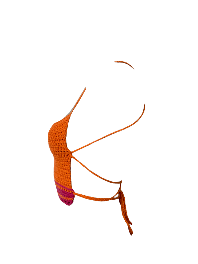 Top dos nu orange et rose