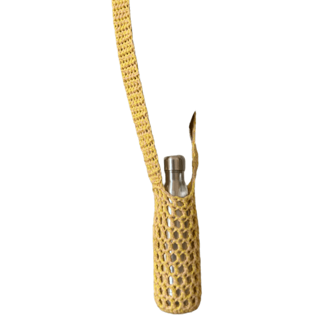 Porte gourde jaune et rose