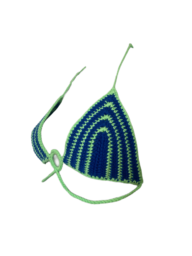 Bikini bleu et vert ornement