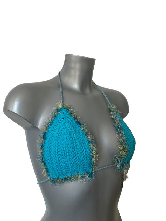Bikini turquoise fluffy