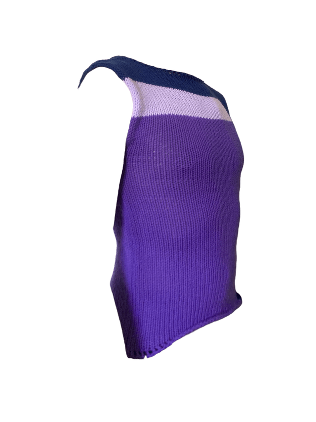 Top long violet bleu marine 