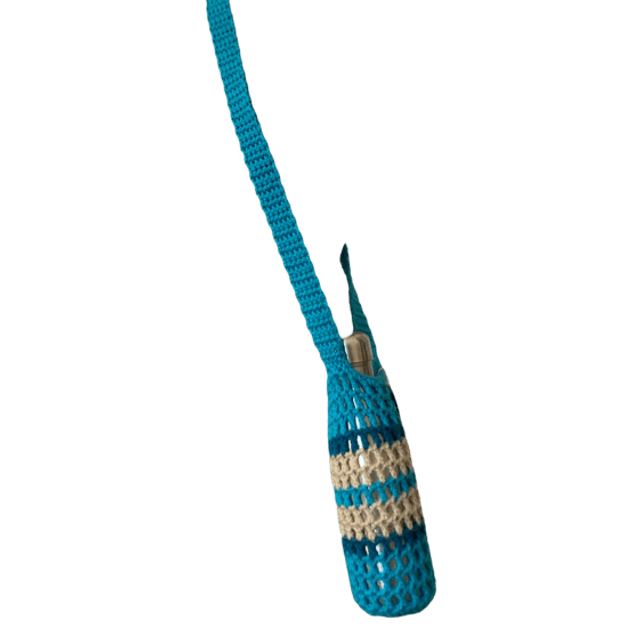 Porte gourde bleu et beige