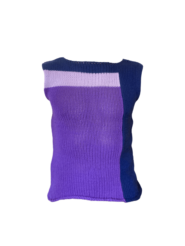 Top long violet bleu marine 