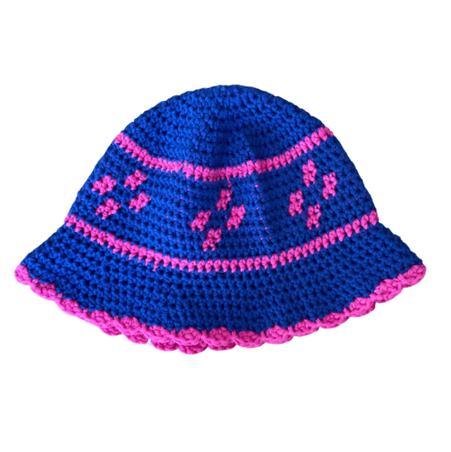 Bob motifs fleurs bleu et rose