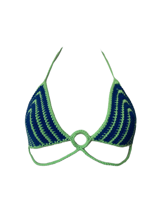 Bikini bleu et vert ornement