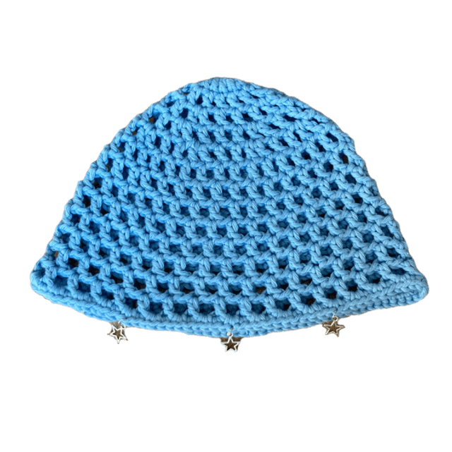 Filet de tête bleu ciel + pendentifs 