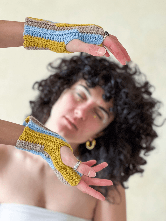 Mitaines jaune bleu